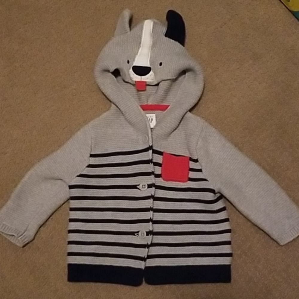 GAP  EUC TODDLER  BOY DOG SWEATER 6-12M